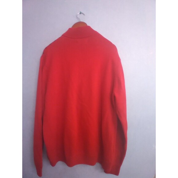 Chaps Quarter Zip Sweater Moose Fair Isle‎ Pullover Red Knit Sweater - Picture 6 of 6